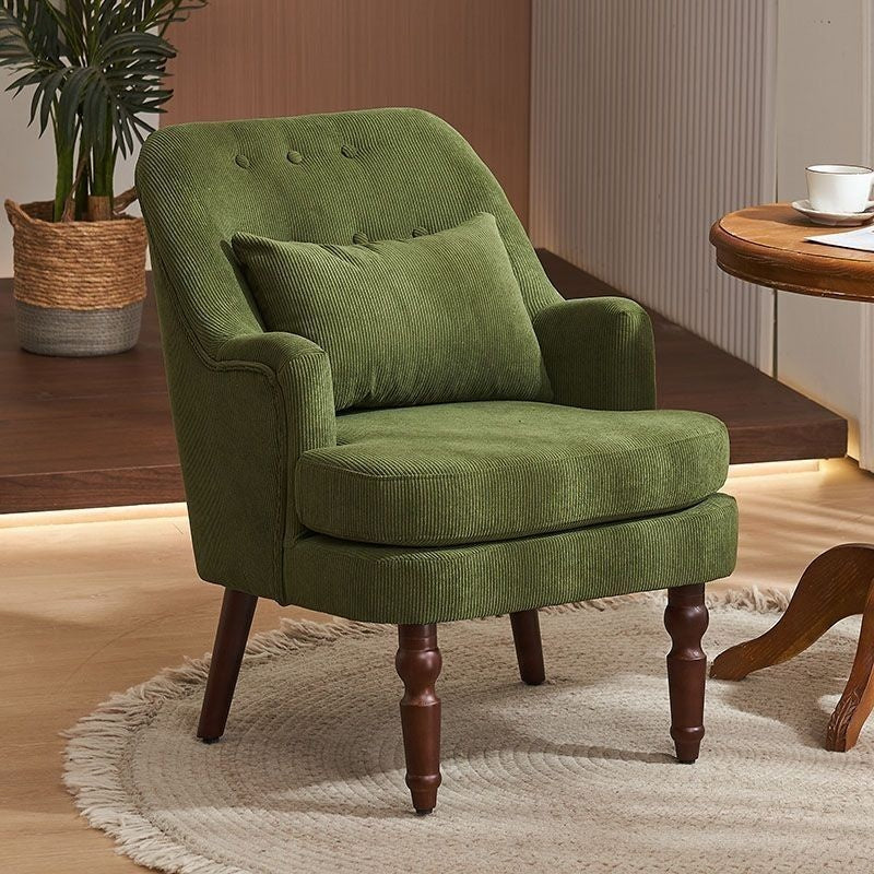 Single Nordic Living Room Balcony Bedroom Lazy Leisure Corduroy Chair Small Sofa with Footrest