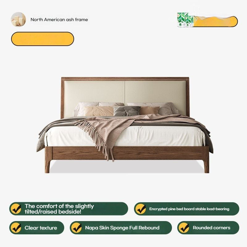 ห้องนอนสีขาว 1.5 เมตรโมเดิร์นที่เรียบง่ายและทันสมัยเตียงบ้านนอร์ดิก 1.8 เมตรห้องนอนใหญ่การ์...