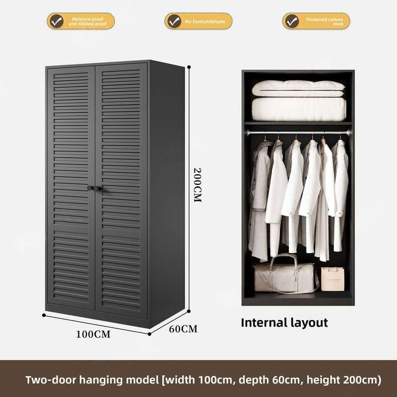 Metal Wardrobe for Bedroom Home Simple Combination Set Formaldehyde-free children's room simple hanging storage cabinet