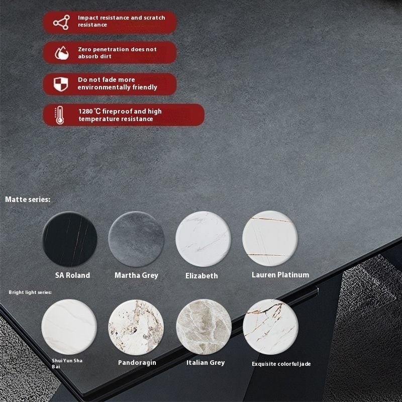 Simple Italian style Expandable design Modern minimalist dining table