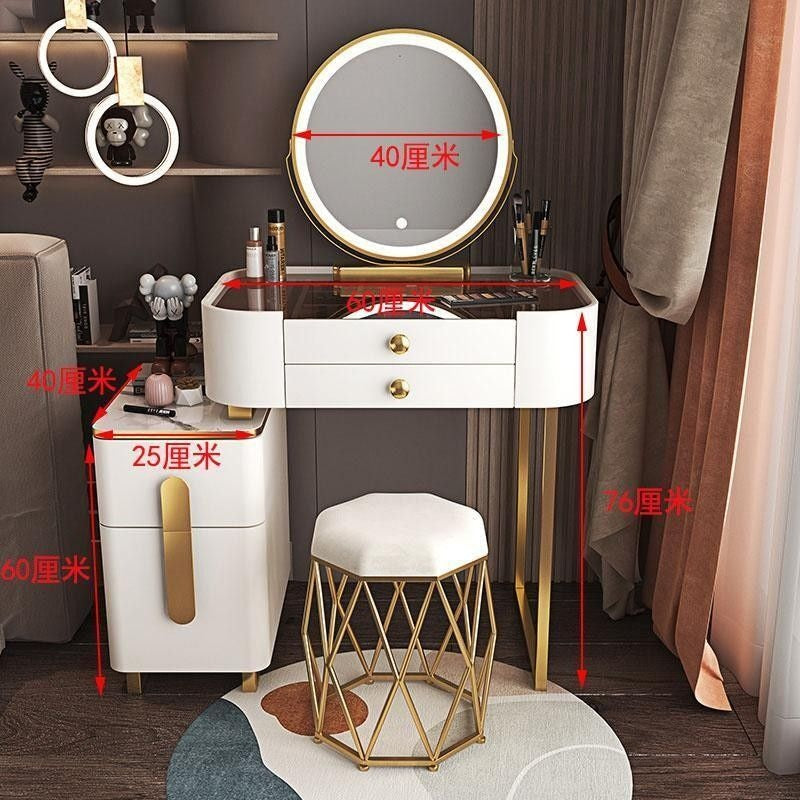 Modern Simple Dressing Table Bedside Storage Cabinet Bedroom Makeup Multifunctional Mirror Chair
