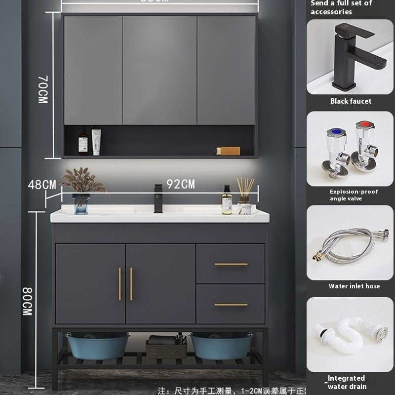 QW- Bathroom Smart Cabinet Modern Simple Ceramic Integrated Basin Washbasin Washstand Set