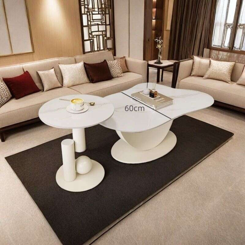 Slate coffee table, modern, simple, living room, home, irregular shape. New style tea table