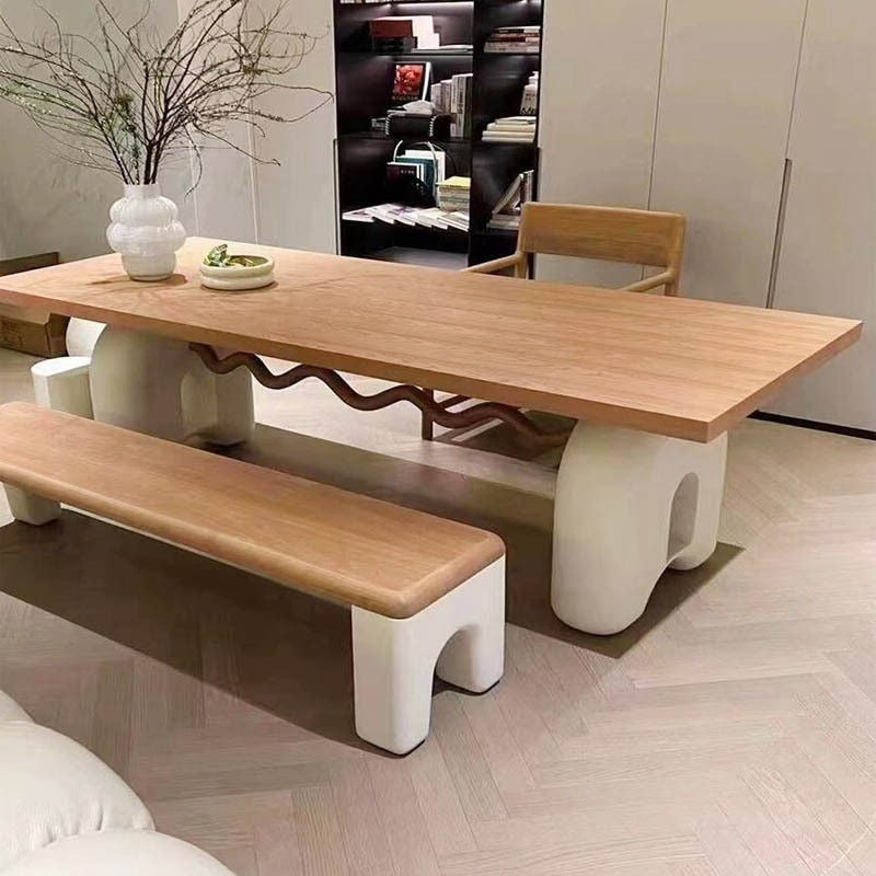 Solid Wood Nordic Coffee Wooden Work Desk Color Rectangular Antique Center Table