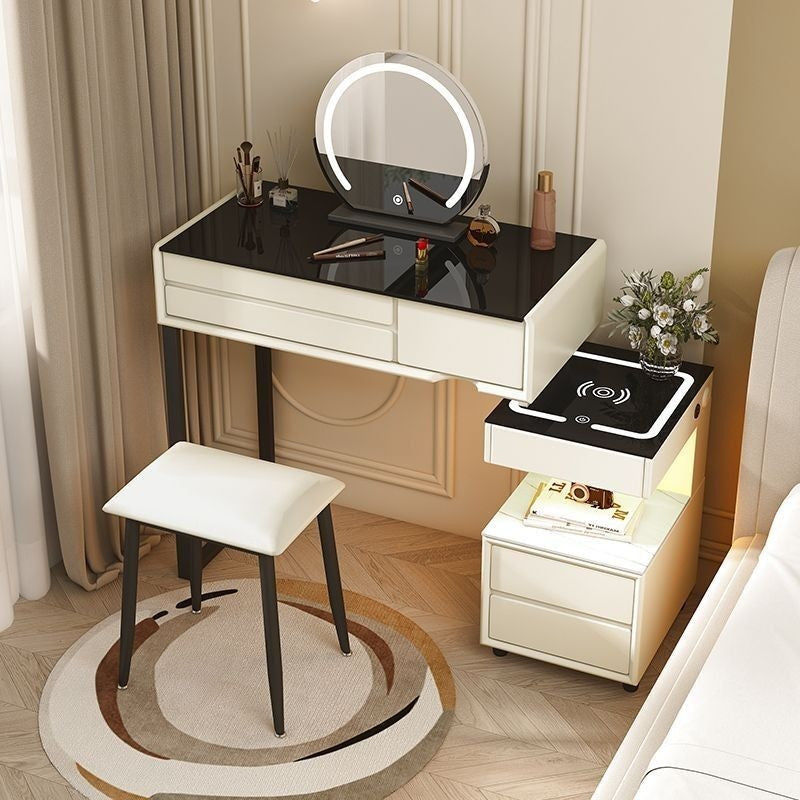 สมาร์ทเพิ่มเติมโต๊ะเครื่องแป้งไร้สายชาร์จห้องนอนแต่งหน้าตู้เพียงหนึ่งเดียวที่เรียบง่าย