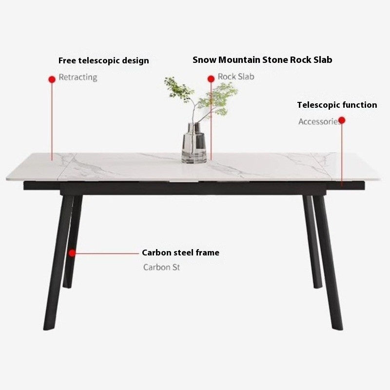 Small Italian Marble Dining Table Extendable Rectangular Elegant Modern For Home Durable