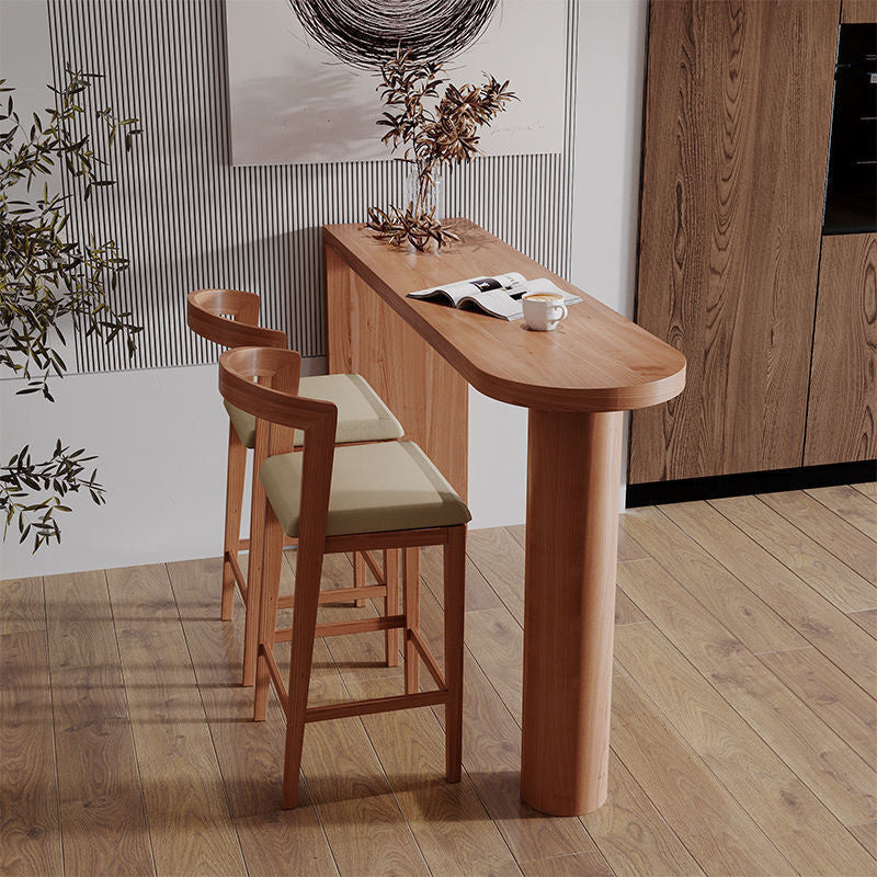 Tea solid wood table, narrow long strip high for living room bar island table