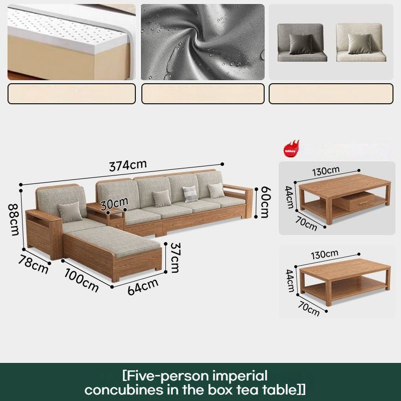 Nordic Fabric Solid Wood Furniture, Single Sofa, Double Sofa