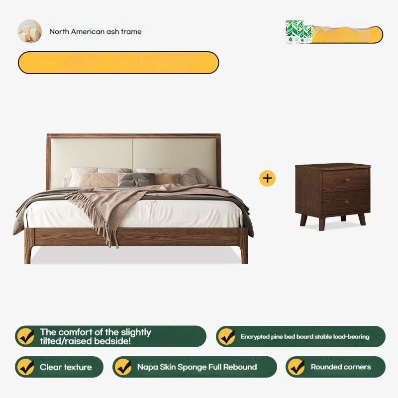ห้องนอนสีขาว 1.5 เมตรโมเดิร์นที่เรียบง่ายและทันสมัยเตียงบ้านนอร์ดิก 1.8 เมตรห้องนอนใหญ่การ์...