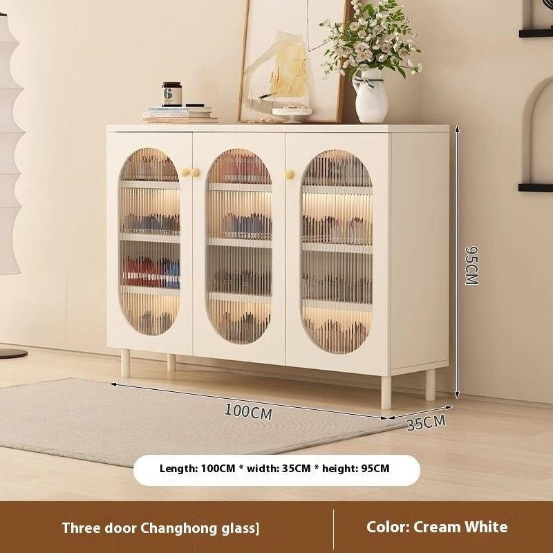 Storage Home Living Room Woven Rattan Door French Food High Capacity Shoe Cabinet