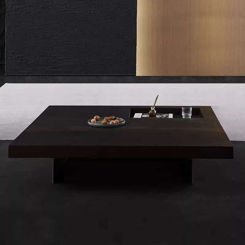 Simple coffee table for living room Creative Rectangular Smoke Wood Tea Table