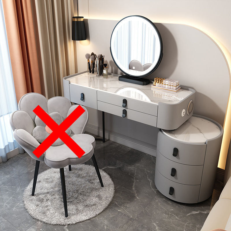 Simple solid wood smart bedroom table, multi-purpose dressing table with mirror, complete set