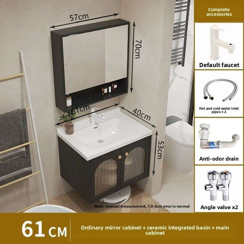 QW- Smart glass cabinet for bathroom storage, width 40 cm.