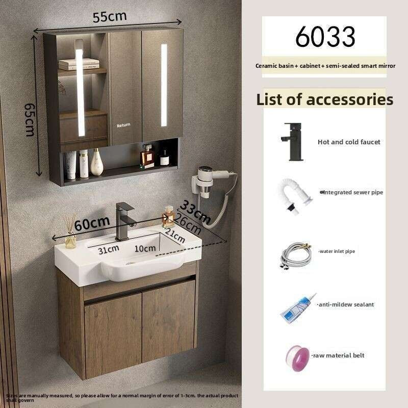 QW- Aluminum Storage Smart Mirror Cabinet in the Bathroom, Bathroom Sink Set