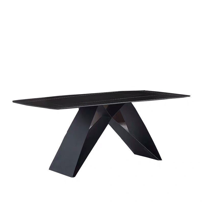 Modern Nordic style dining table set, minimalist chic, with chairs, faux marble table, square shape, suitable for small rooms.