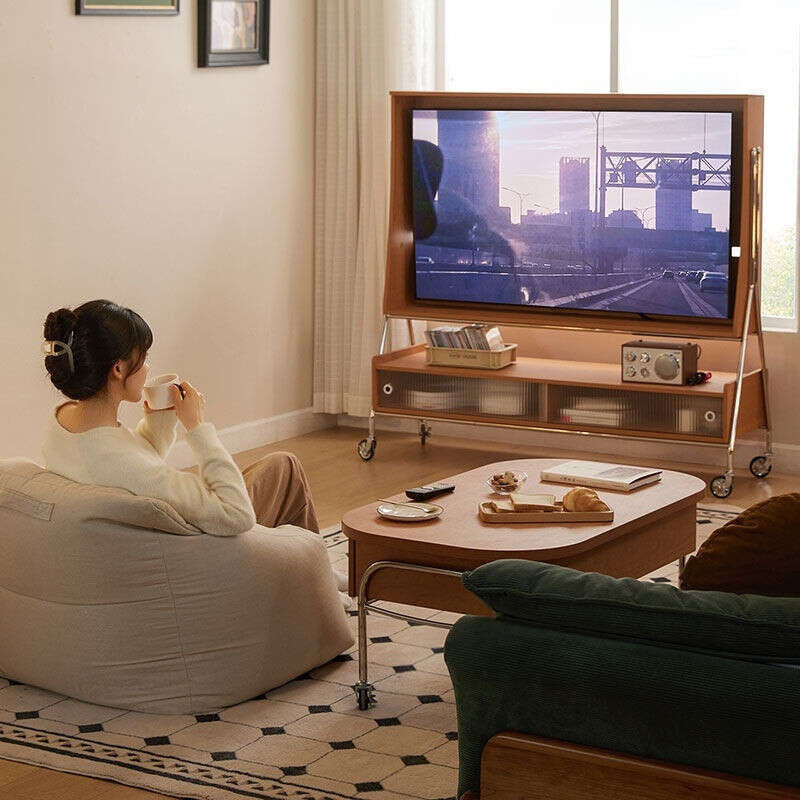 ห้องครัวอเมริกันออกแบบวินเทจความรู้สึกทีวีตู้เก็บห้องนั่งเล่นภายในบ้านรอยขนาดเล็กได้