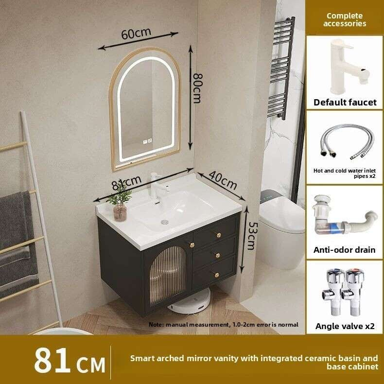QW- Smart glass cabinet for bathroom storage, width 40 cm.