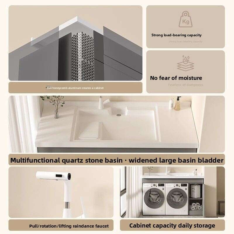 QW- aluminum bathroom sink set Bathroom storage cabinet Customization accepted