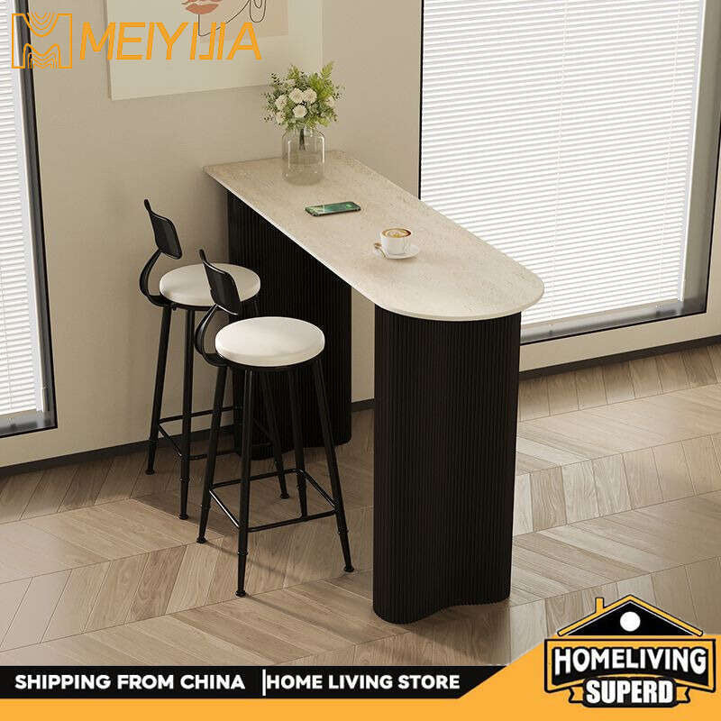 Slate for home use Modern simple and chair set. Sectional sofa side bar table with high legs