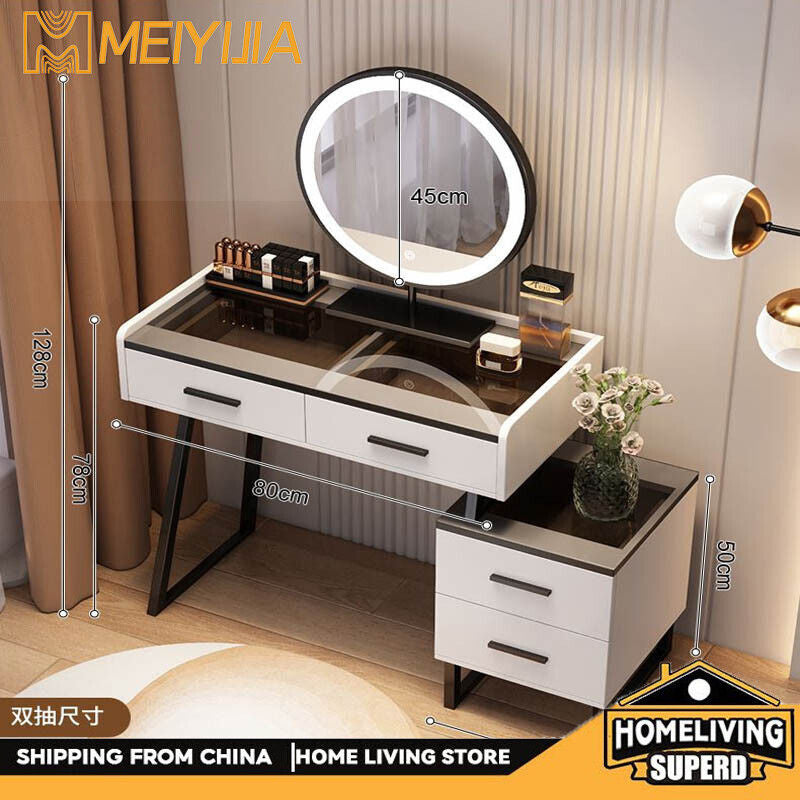 Solid Wood Storage Cabinet Simple Nordic Light Luxury Mirror Dressing Table