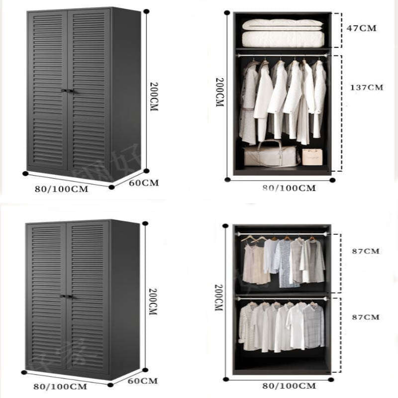 Metal Wardrobe for Bedroom Home Simple Combination Set Formaldehyde-free children's room simple hanging storage cabinet