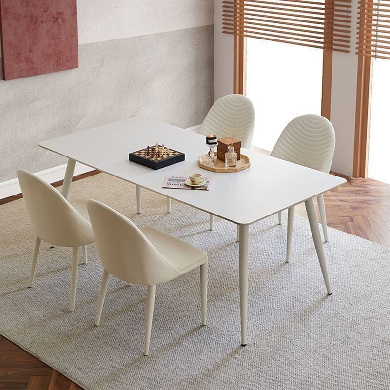 Nordic Style Marble Dining Table pure white Simple but elegant Suitable for small homes, minimalist square tables.