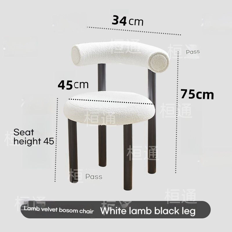 Bedroom Makeup Cream Wind Simple Nordic Home Dining Chair with Backrest Light Luxury Soft Dressing Bag Stool