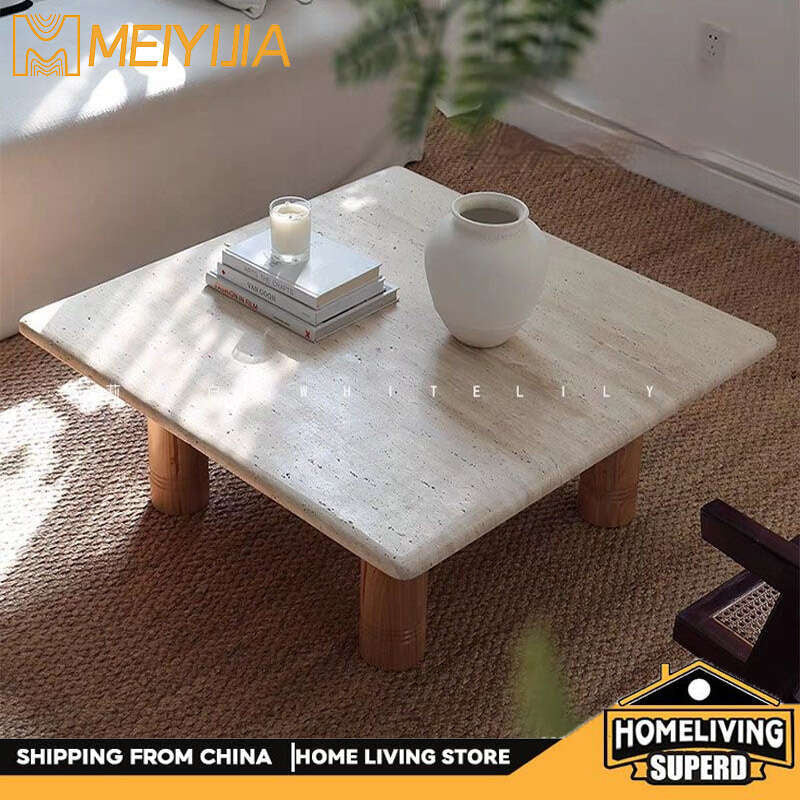 Stone Living Room Tea Japanese Style Coffee Table Natural Marble Furniture