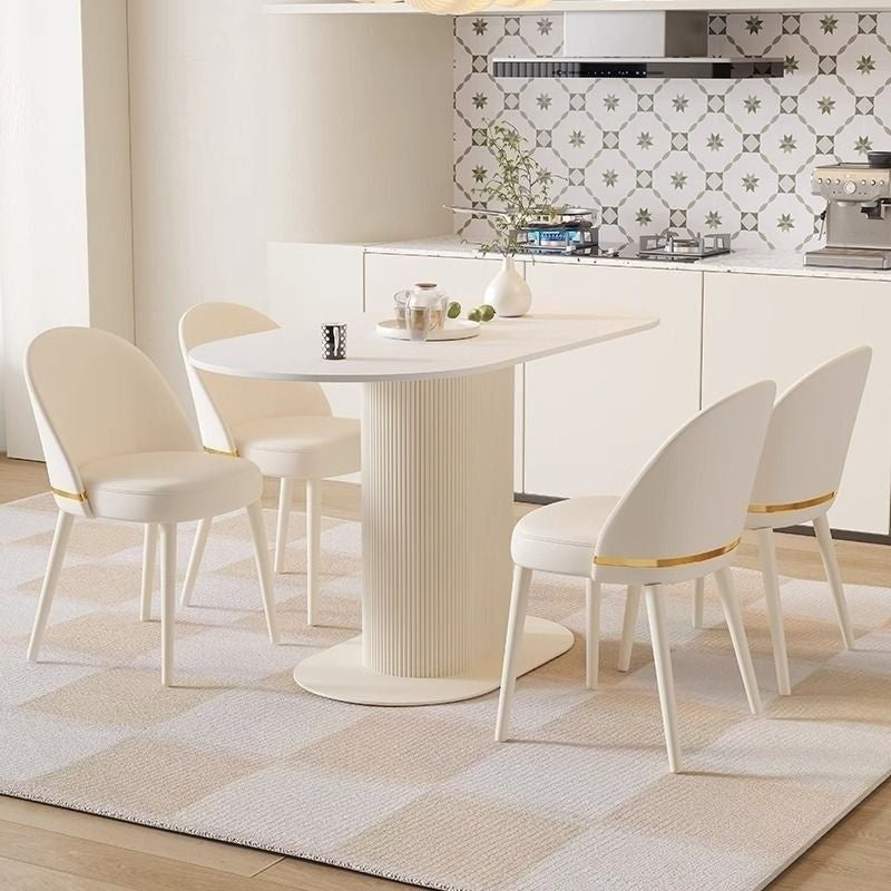 นอร์ดิกเจ้าหญิงโต๊ะอาหารขนาดเล็กครอบครัวโต๊ะอาหารห้องนั่งเล่นโต๊ะอาหารสไตล์ครีม 