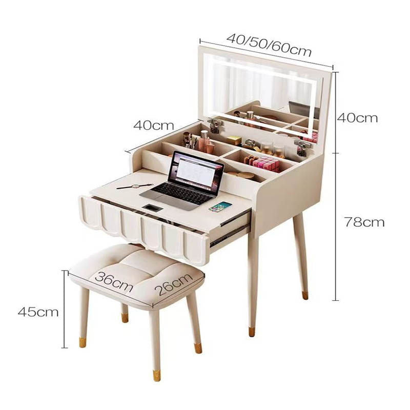 French Style Cream Wind Small Light Luxury Flip Cover Bedside Dressing Table Top