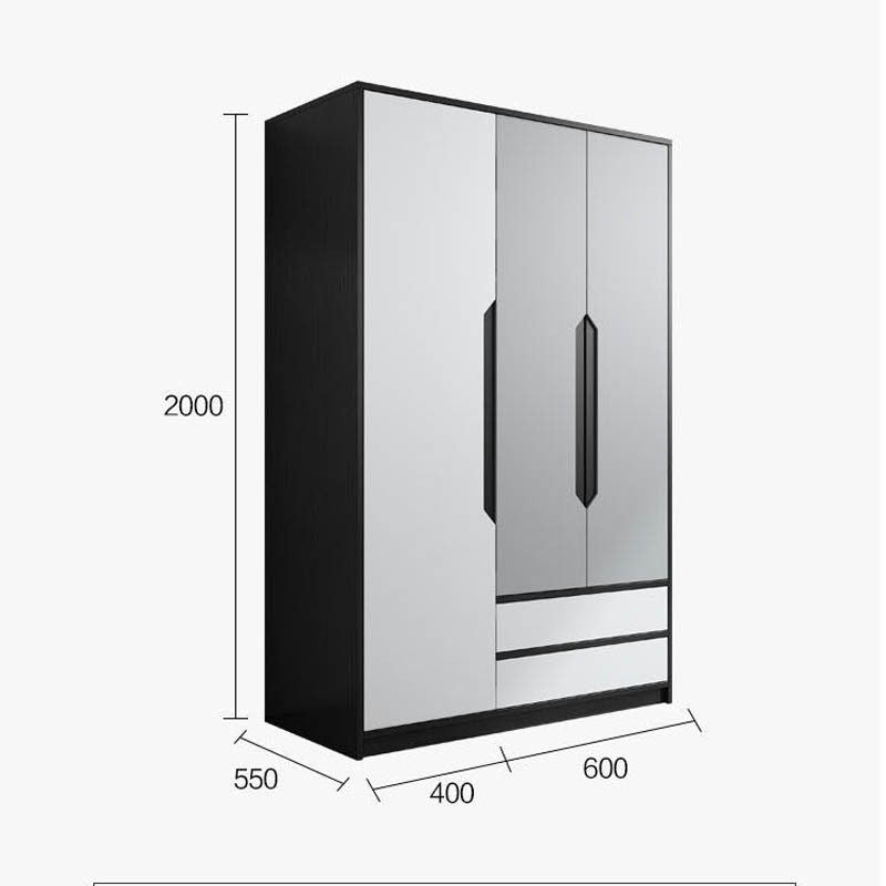 Nordic Modern Small Home Bedroom Cabinet 2 3 Doors Storage Wardrobe Simple Open Door
