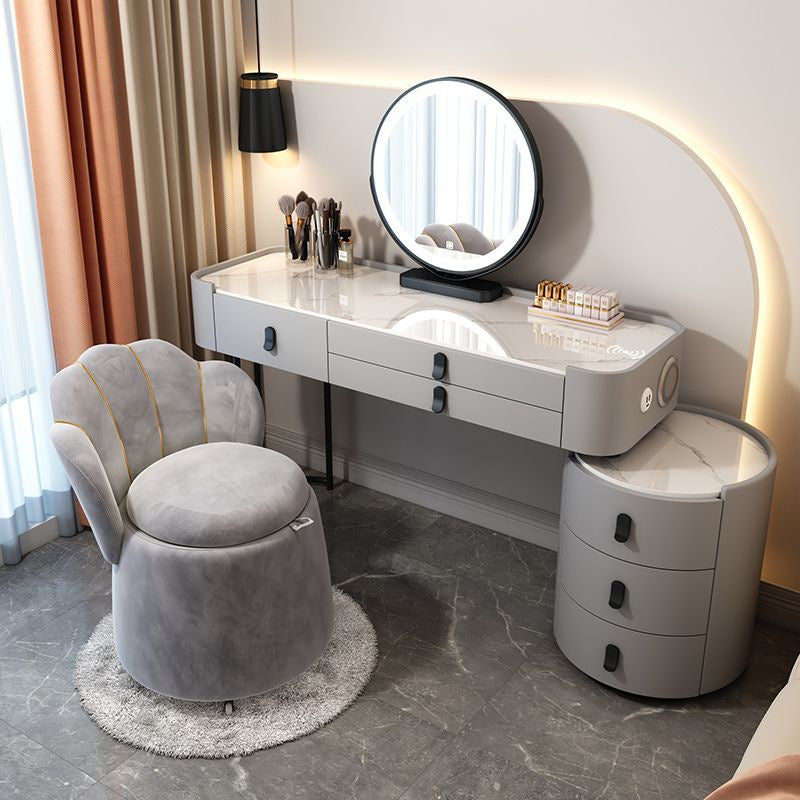 Simple solid wood smart bedroom table, multi-purpose dressing table with mirror, complete set