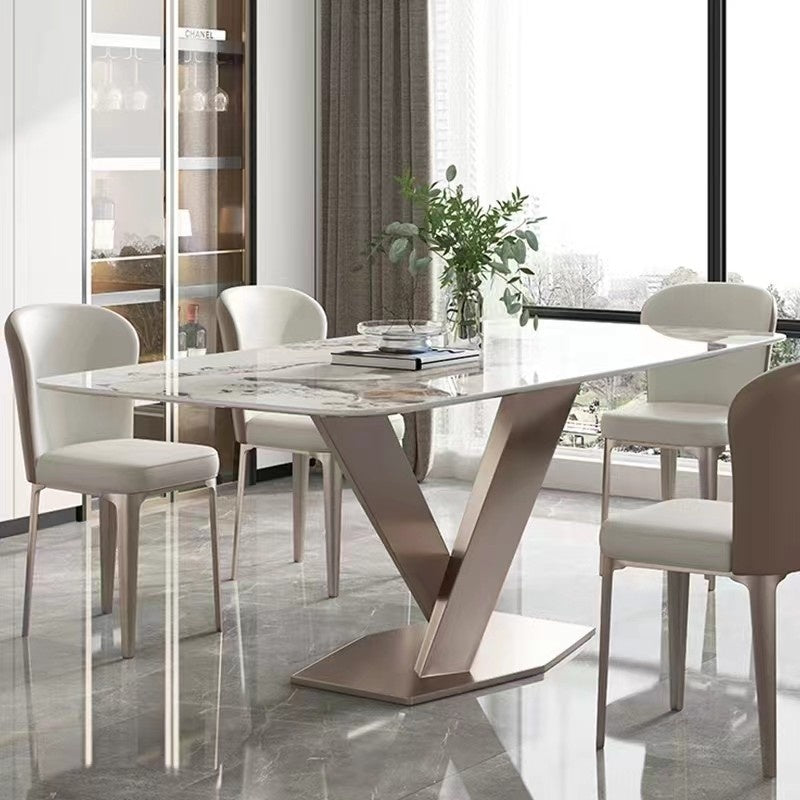 Luxurious marble dining minimalist small square table, Italian style, modern design for condos.