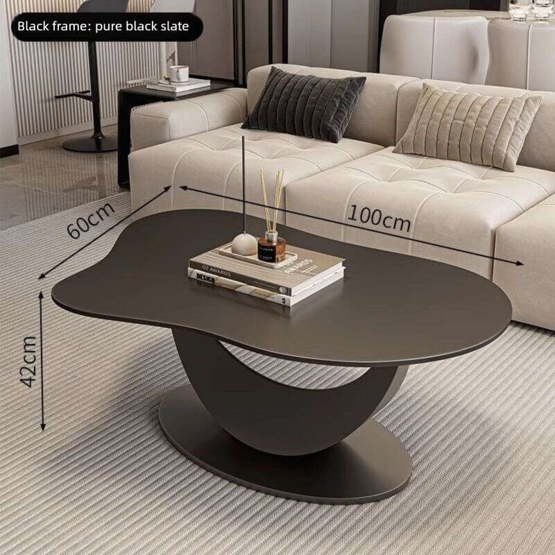 Slate coffee table, modern, simple, living room, home, irregular shape. New style tea table