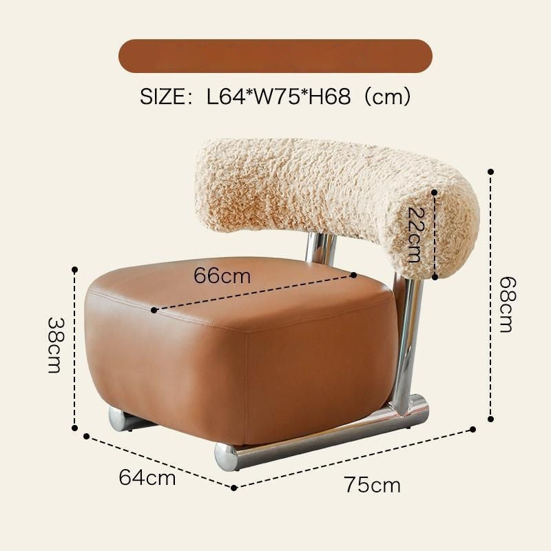 Nordic Light Luxury Simple Single Chair Bedroom Sofa Stool Home Sledge Comfortable Cotton and Linen