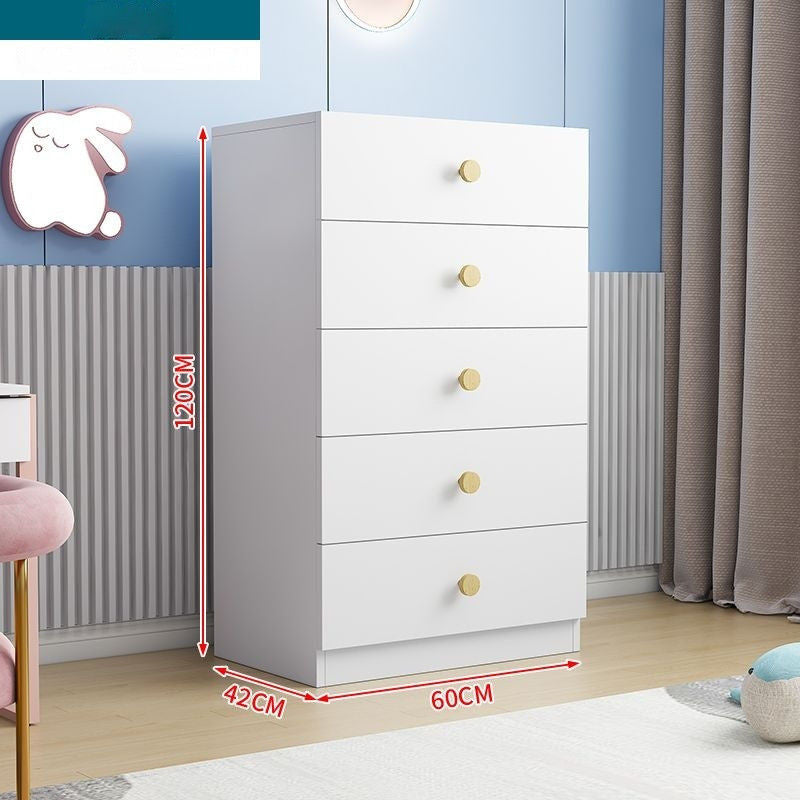 Solid Wood Home Bedroom Modern Baby Children Simple Storage Cabinet with Drawers Wardrobe