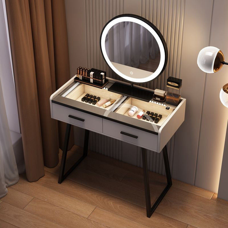 Solid Wood Storage Cabinet Simple Nordic Light Luxury Mirror Dressing Table