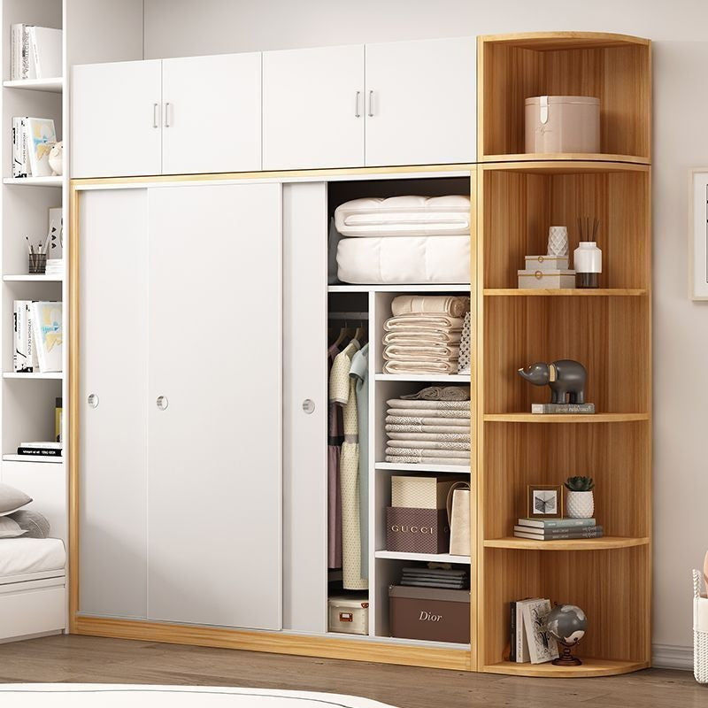 Home Wardrobe Bedroom Sliding Door Simple Modern Children's Adult Cabinet Economical for Dormitory Rental Room