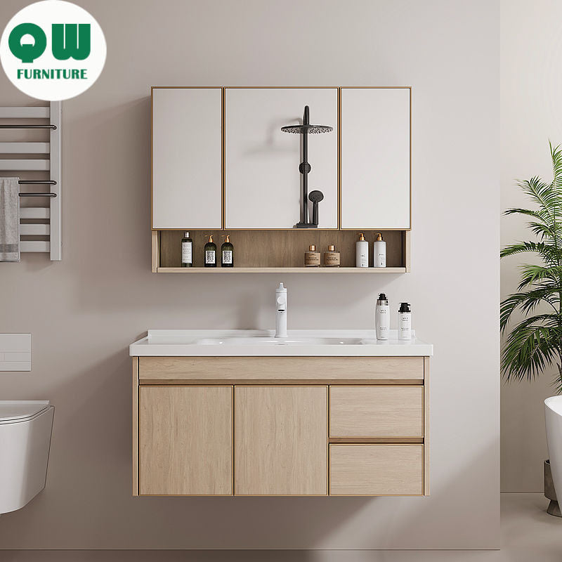 QW- AluminumBathroom storage cabinet aluminum alloy smart mirror Sink set