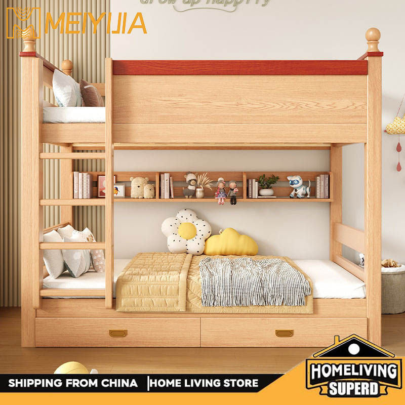 Home page, high low simple upper and lower wooden children's beds, bunk beds
