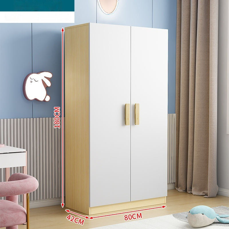 Solid Wood Home Bedroom Modern Baby Children Simple Storage Cabinet with Drawers Wardrobe