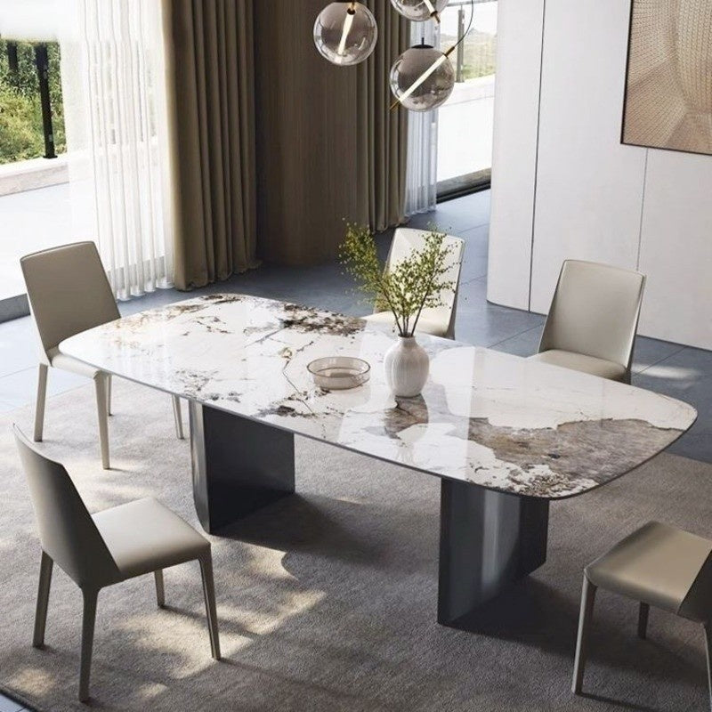 BKK Ready Stock Premium Italian Style Dining Table Square shape Elegant style stainless steel marble