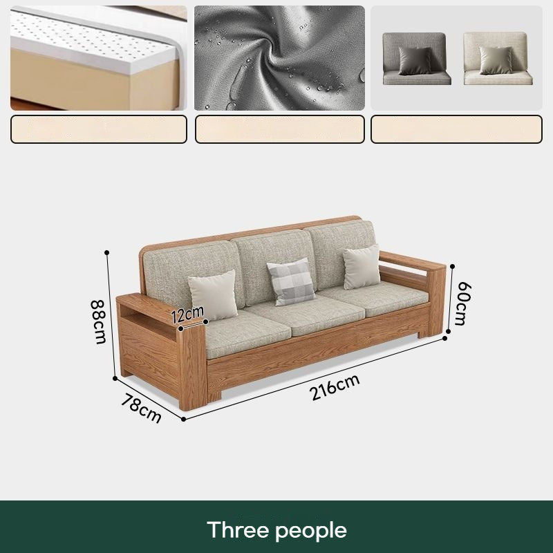 Nordic Fabric Solid Wood Furniture, Single Sofa, Double Sofa