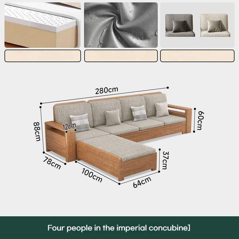 Nordic Fabric Solid Wood Furniture, Single Sofa, Double Sofa