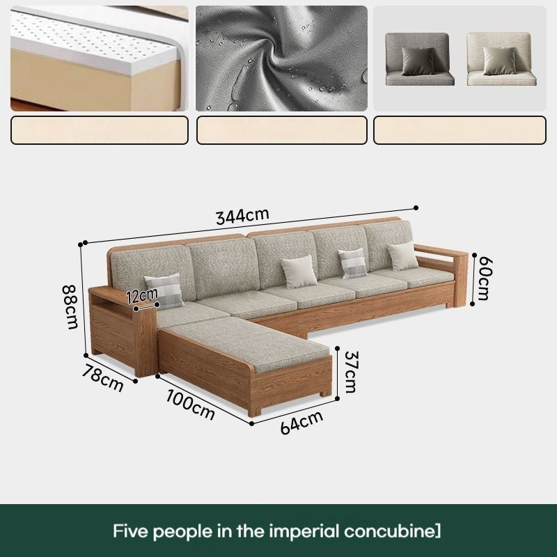 Nordic Fabric Solid Wood Furniture, Single Sofa, Double Sofa