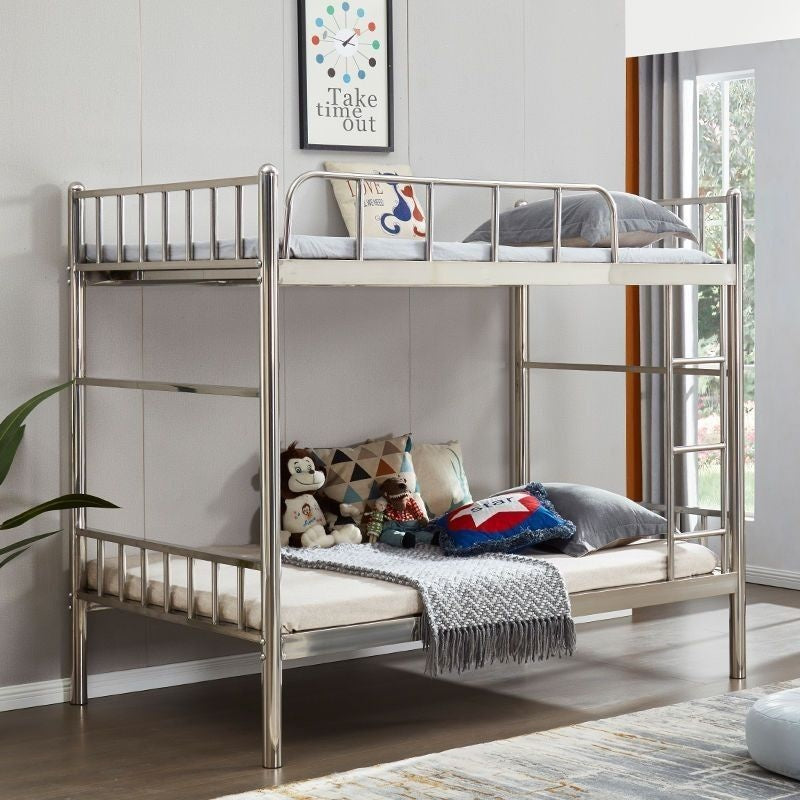 Upper lower stainless steel modern simple dormitory bunk beds, wrought iron high and low beds