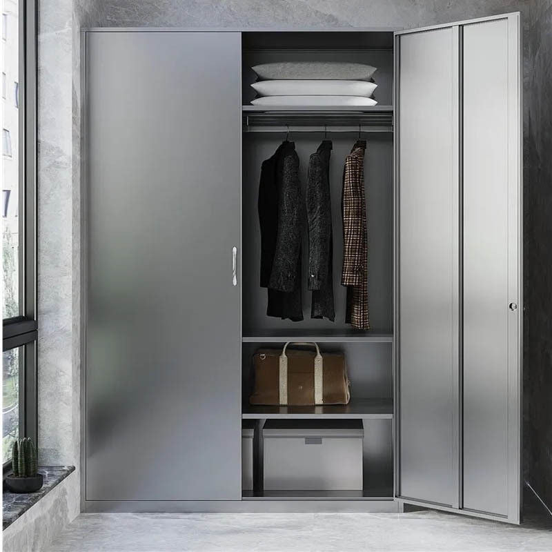 wardrobe 304 Stainless Steel Balcony Storage Clothes Changing Shoe Cabinet, Shelves, Multi-layer Bedroom Shelves