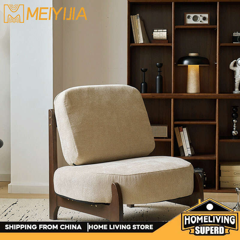 Small home, balcony, living room, light luxury, small single sofa for relaxing.