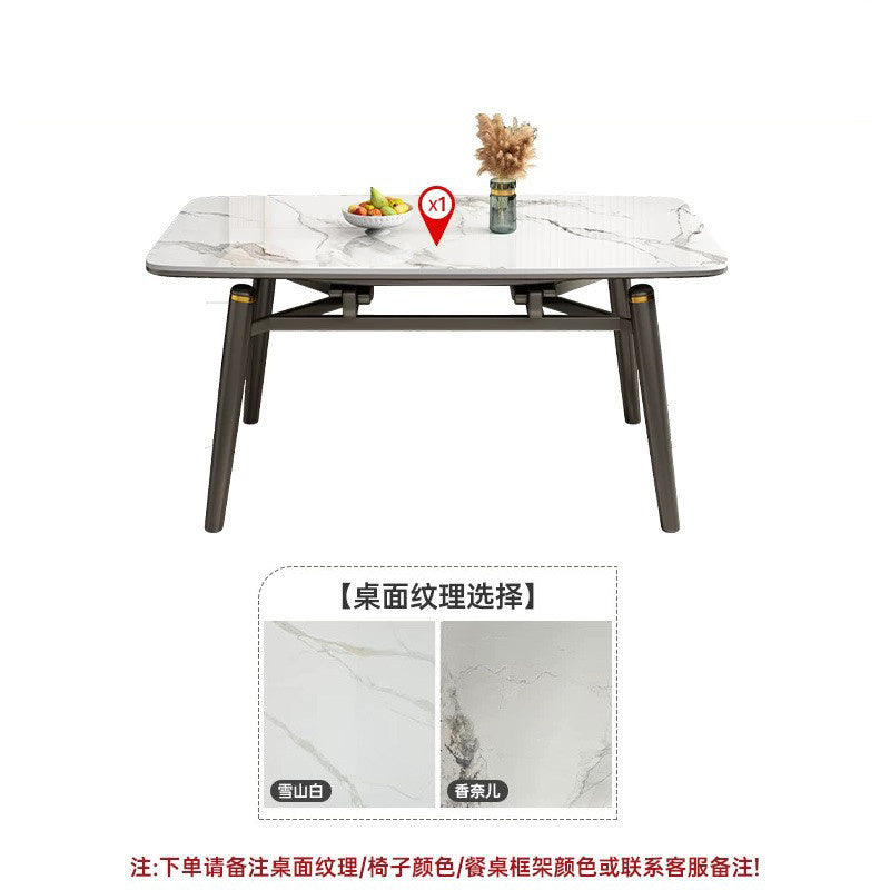 BKK Ready Stock Elegant Marble Pattern Dining Table, Genuine Wood, Expandable, Foldable, Round-Square Modern