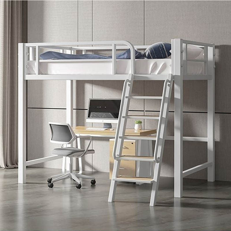 Modern Simple Small Bedroom Suspended Attic Upper and Lower Beds Iron Overhead Art Bunk Bed